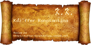 Küffer Konstantina névjegykártya